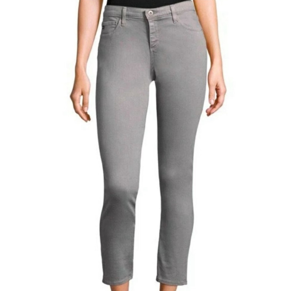 AG Adriano Goldschmied Gray The Stevie Ankle Slim Straight Leg Ankle 25R